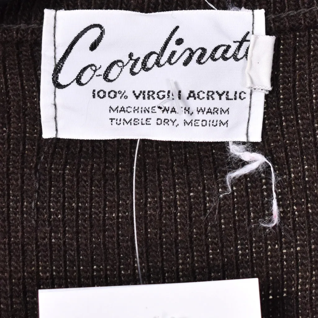 1960s Brown Plaid Knit Vest