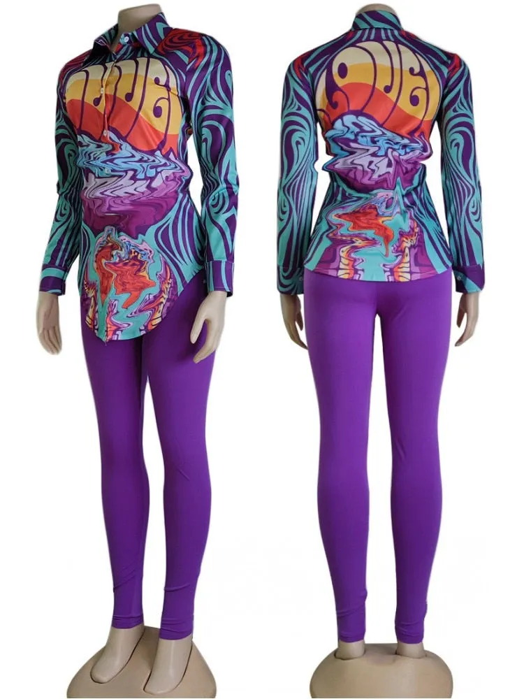 2 Piece Set Women  Long Sleeve high cut