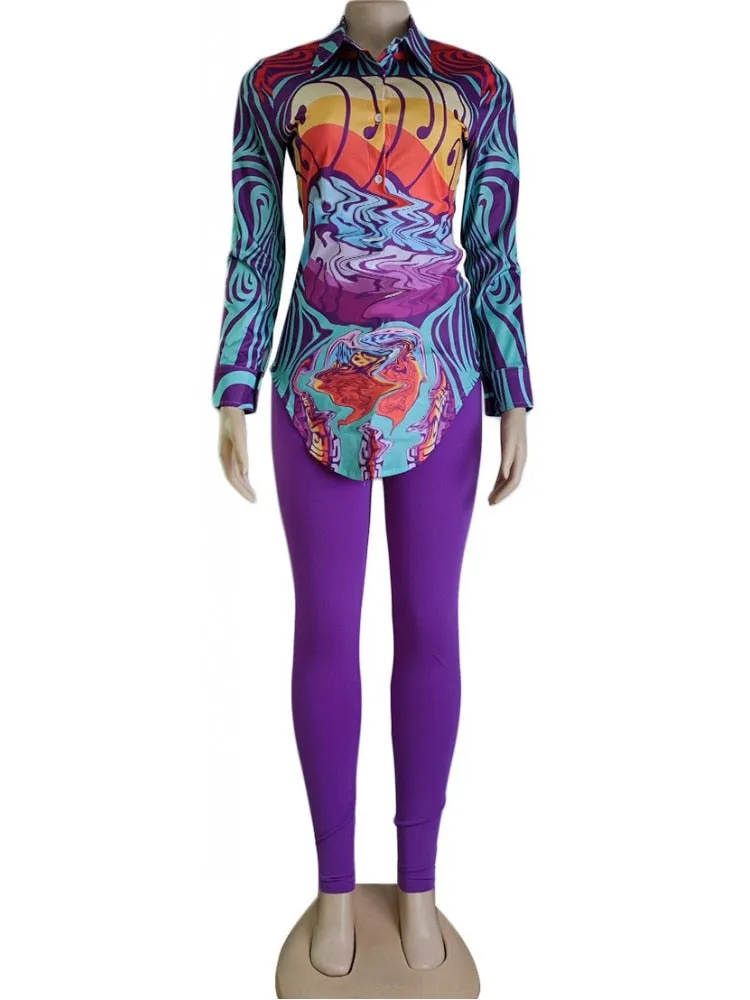 2 Piece Set Women  Long Sleeve high cut