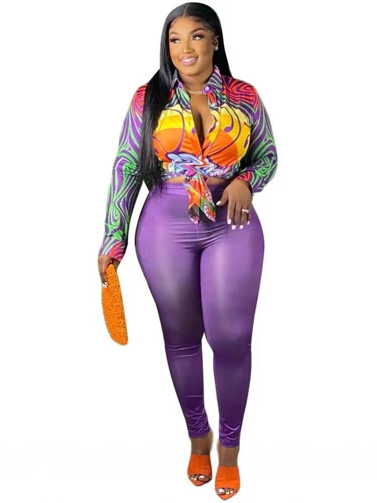 2 Piece Set Women  Long Sleeve high cut