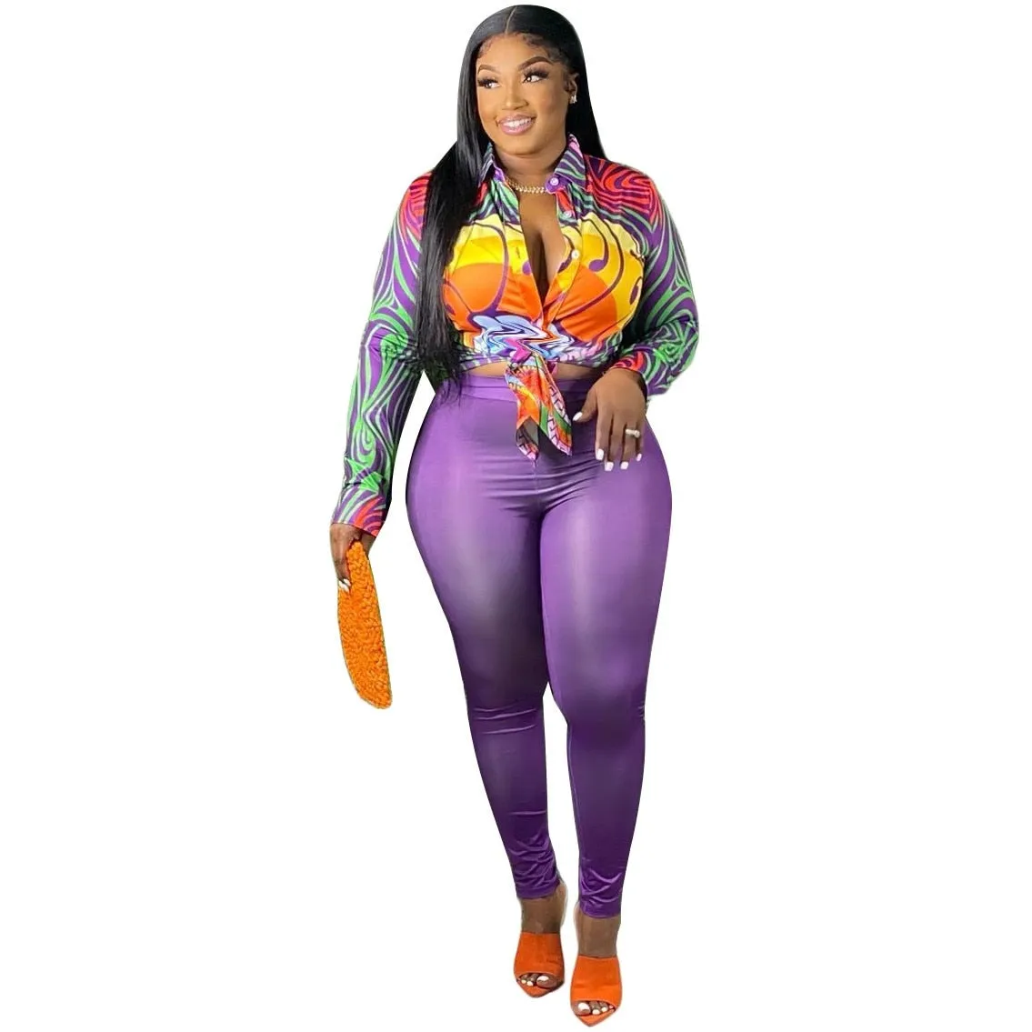 2 Piece Set Women  Long Sleeve high cut