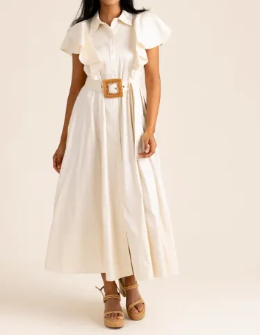 Alden Adair Rose Dress - Ivory