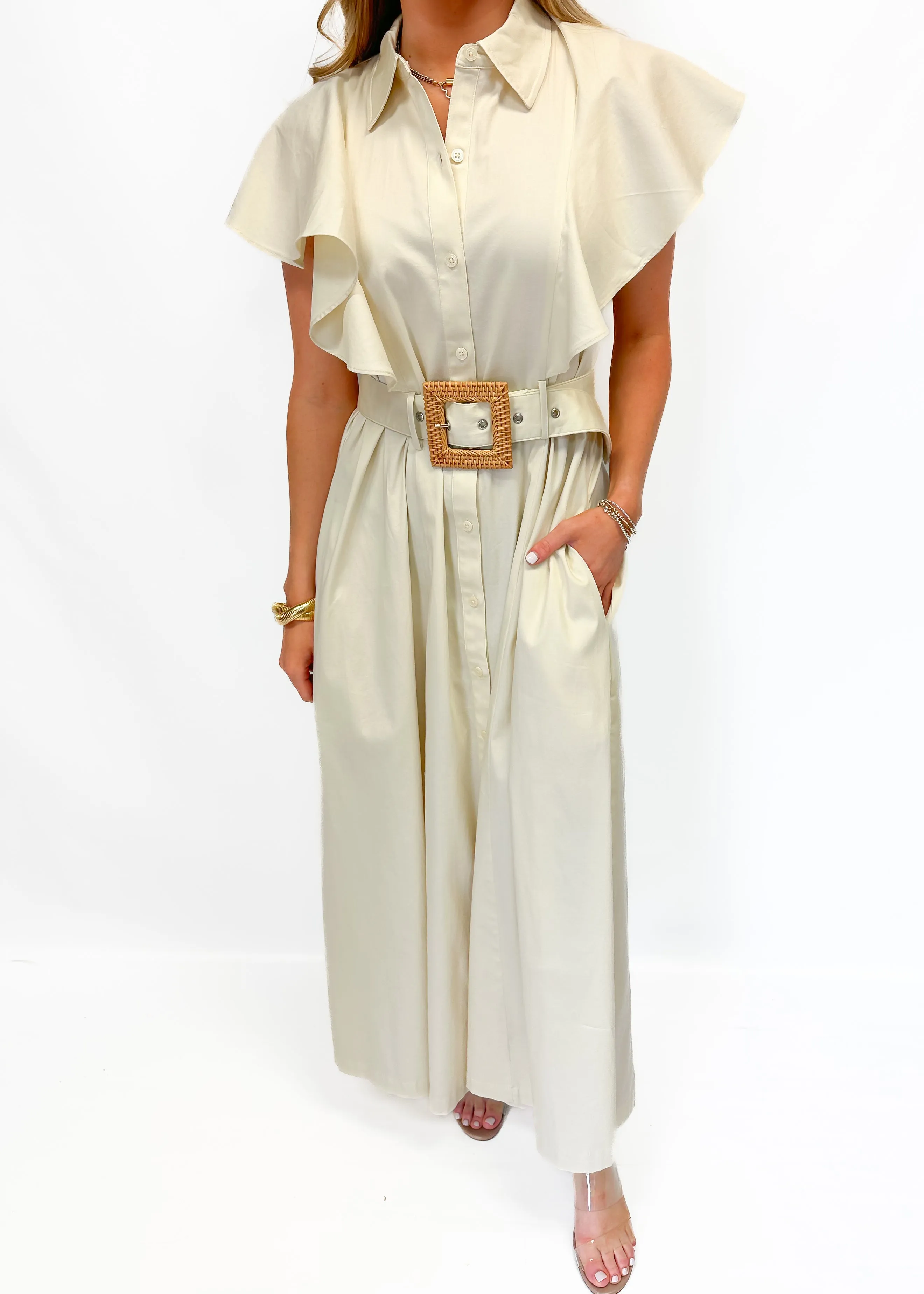 Alden Adair Rose Dress - Ivory