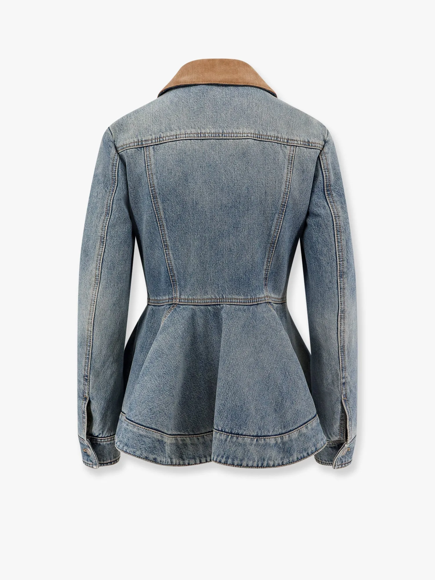 Alexander Mcqueen Denim Jacket With Volant