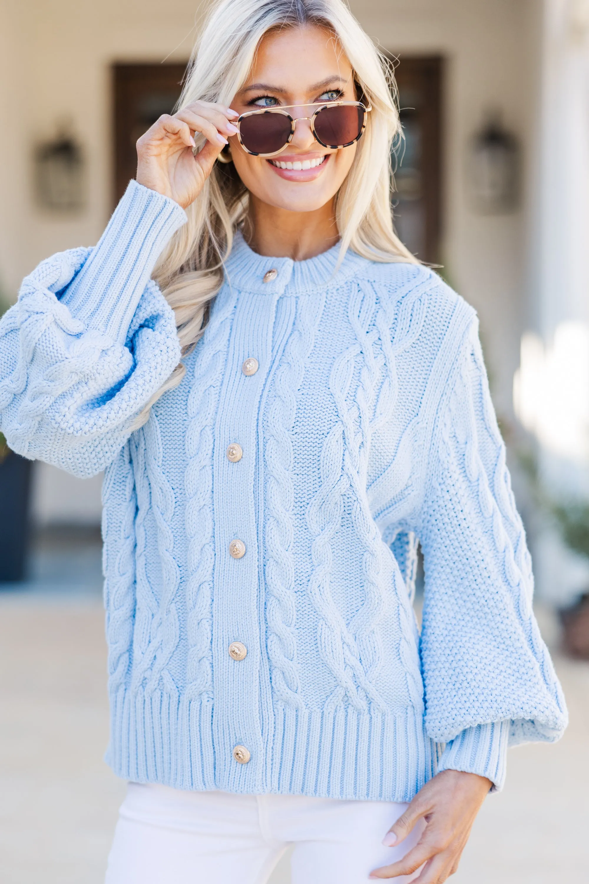All The Good Light Blue Cardigan