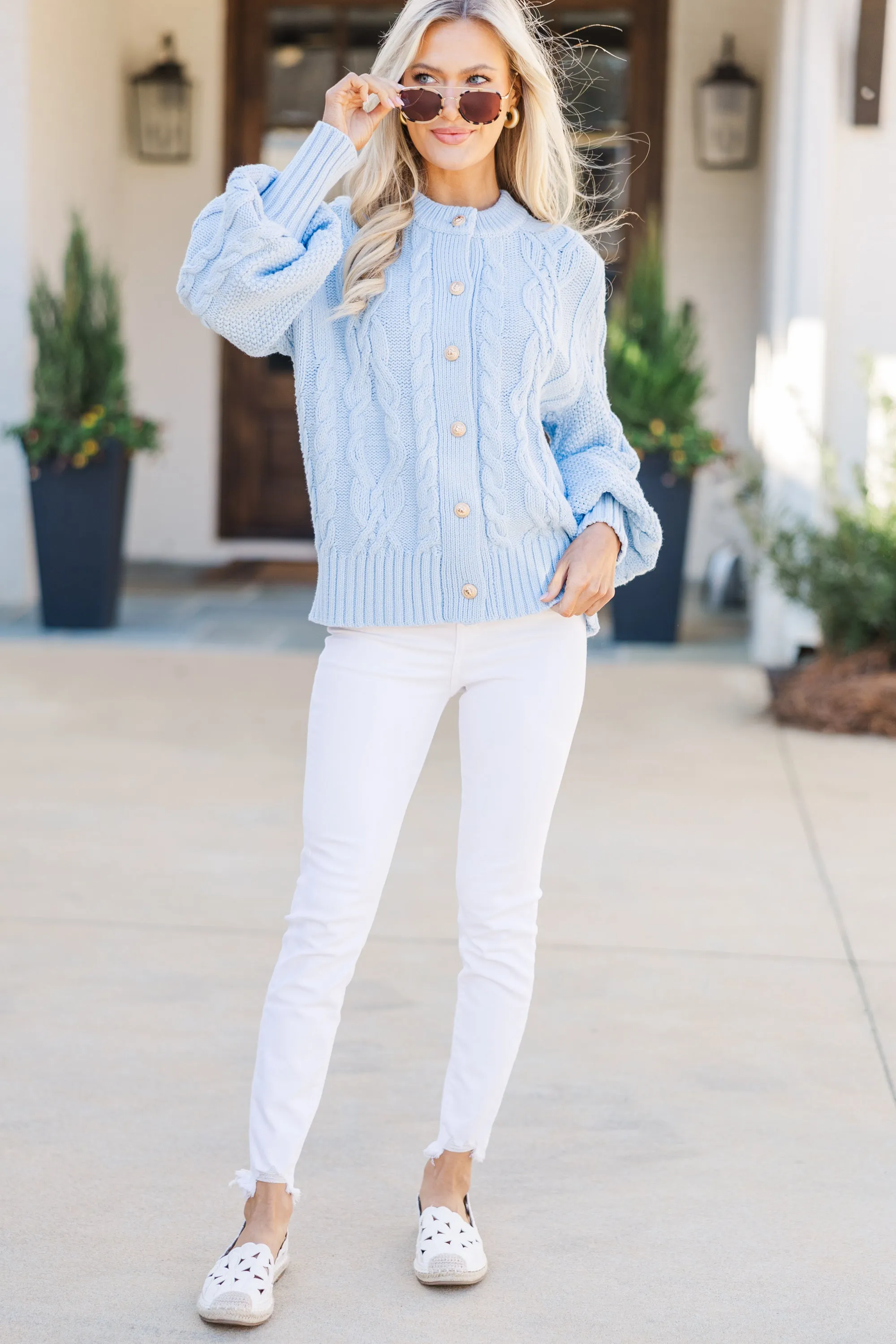 All The Good Light Blue Cardigan