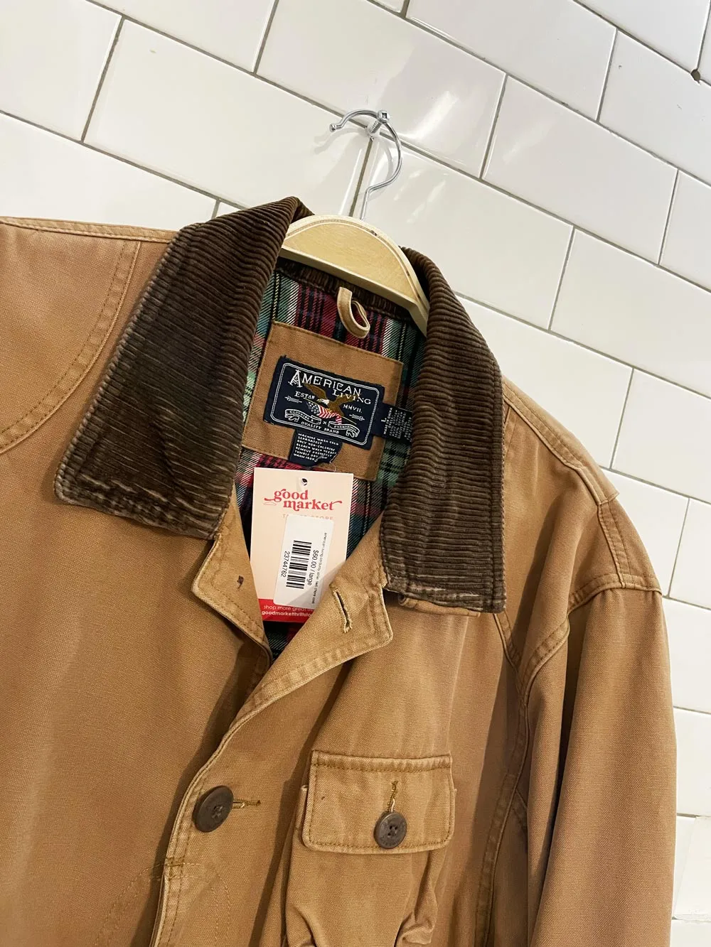 american living corduroy collar twill chore coat