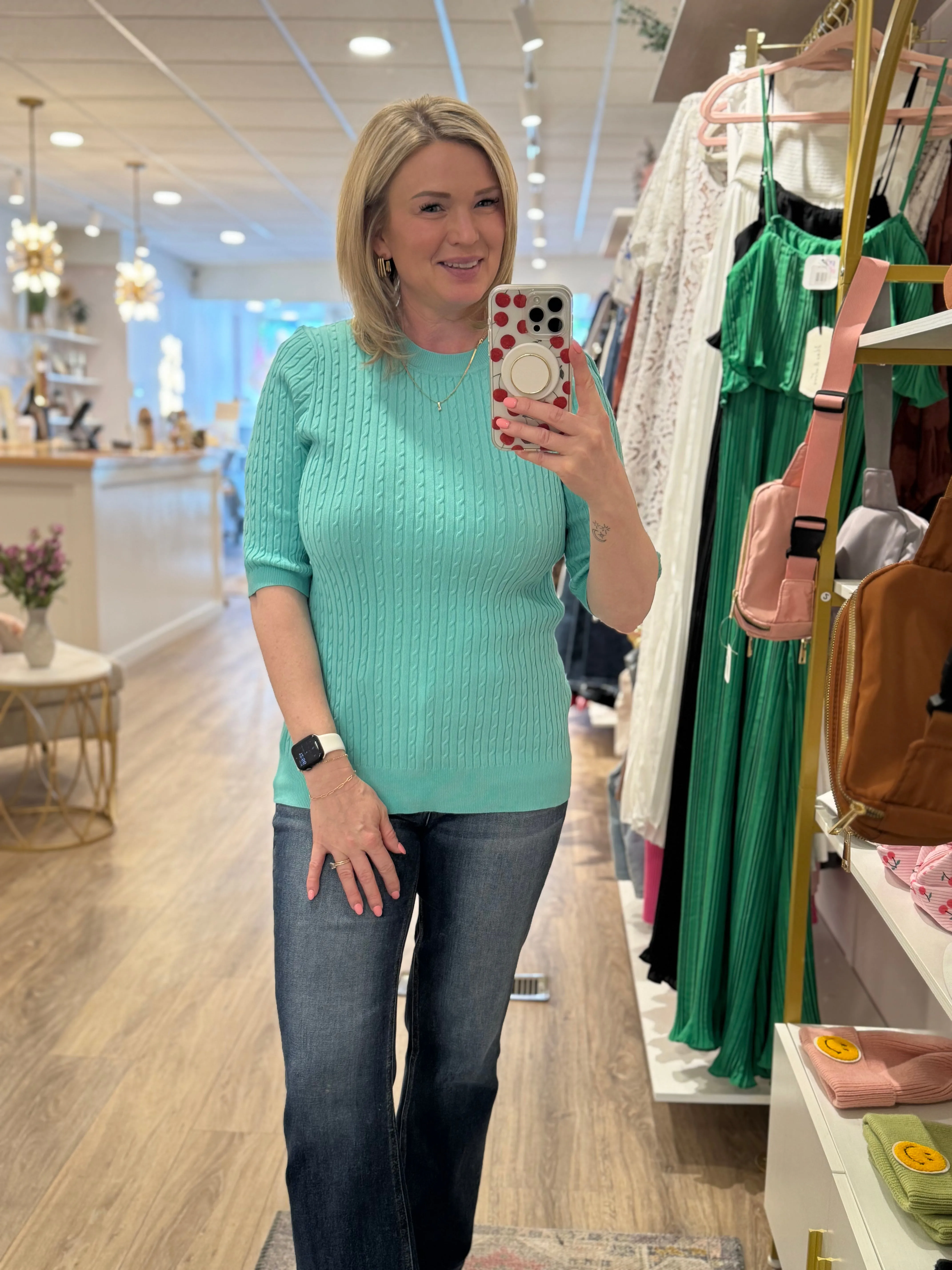 Aqua Spring Breeze Top