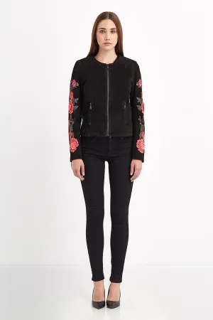 Ashly Women Suede Black leather jacket
