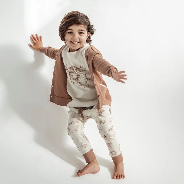 Aster & Oak Cocoa Rib Hooded Cardigan