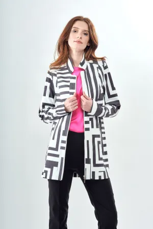 BCJ17A81ZPRA Long Silky Suede Jacket in Modern Maze