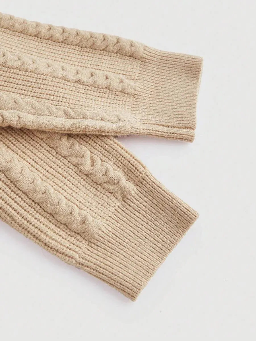 Bella Ribbed Knit Long Cardigan in Khaki