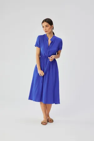 Belted Draped Midi Dress
