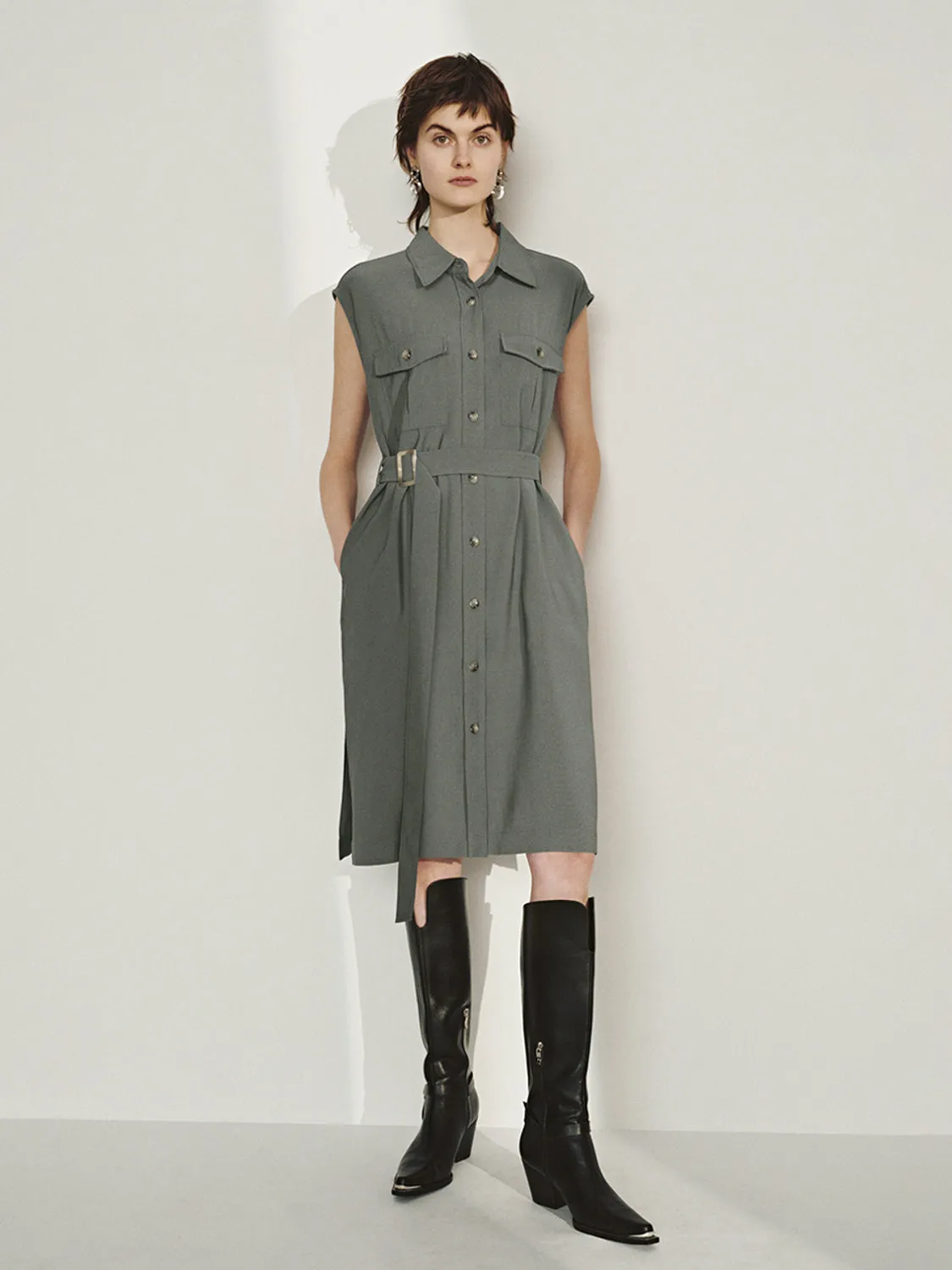 Belted Straight Dresses