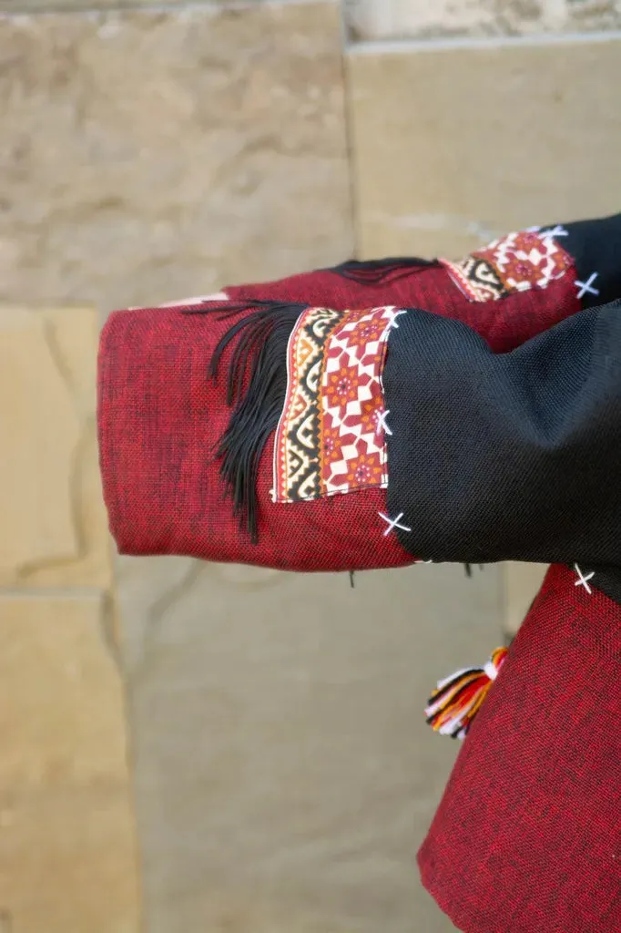 Black & Maroon | Handmade Premium Cardigan | Winter Wrap