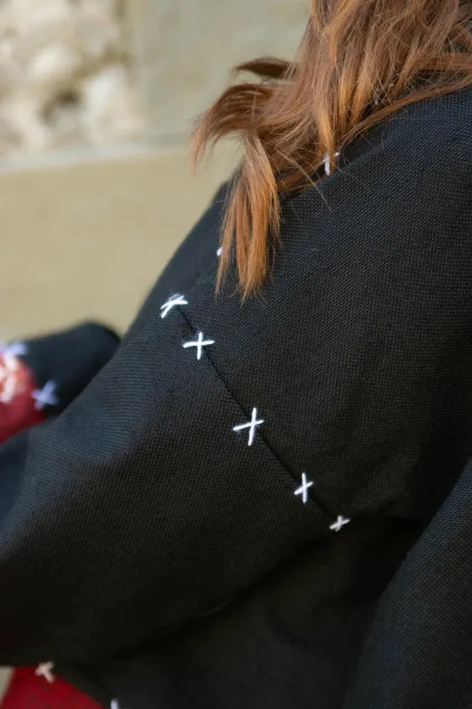 Black & Maroon | Handmade Premium Cardigan | Winter Wrap