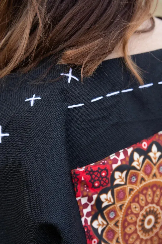 Black & Maroon | Handmade Premium Cardigan | Winter Wrap
