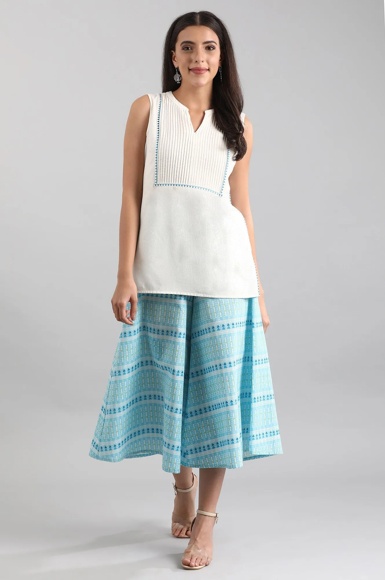 Blue Printed Culottes