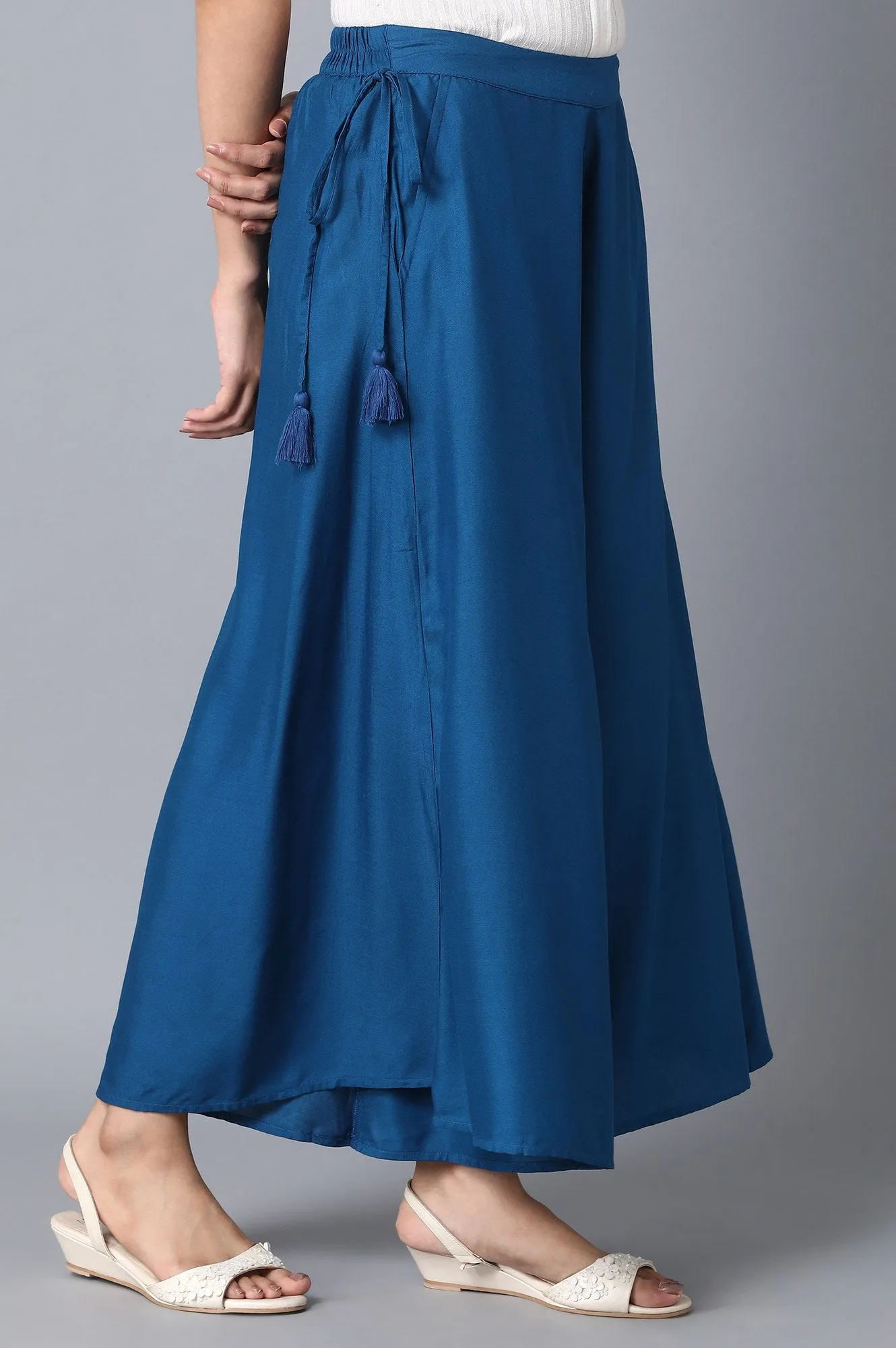 Blue Straight Culottes