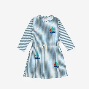 Blue Stripes long sleeve dress