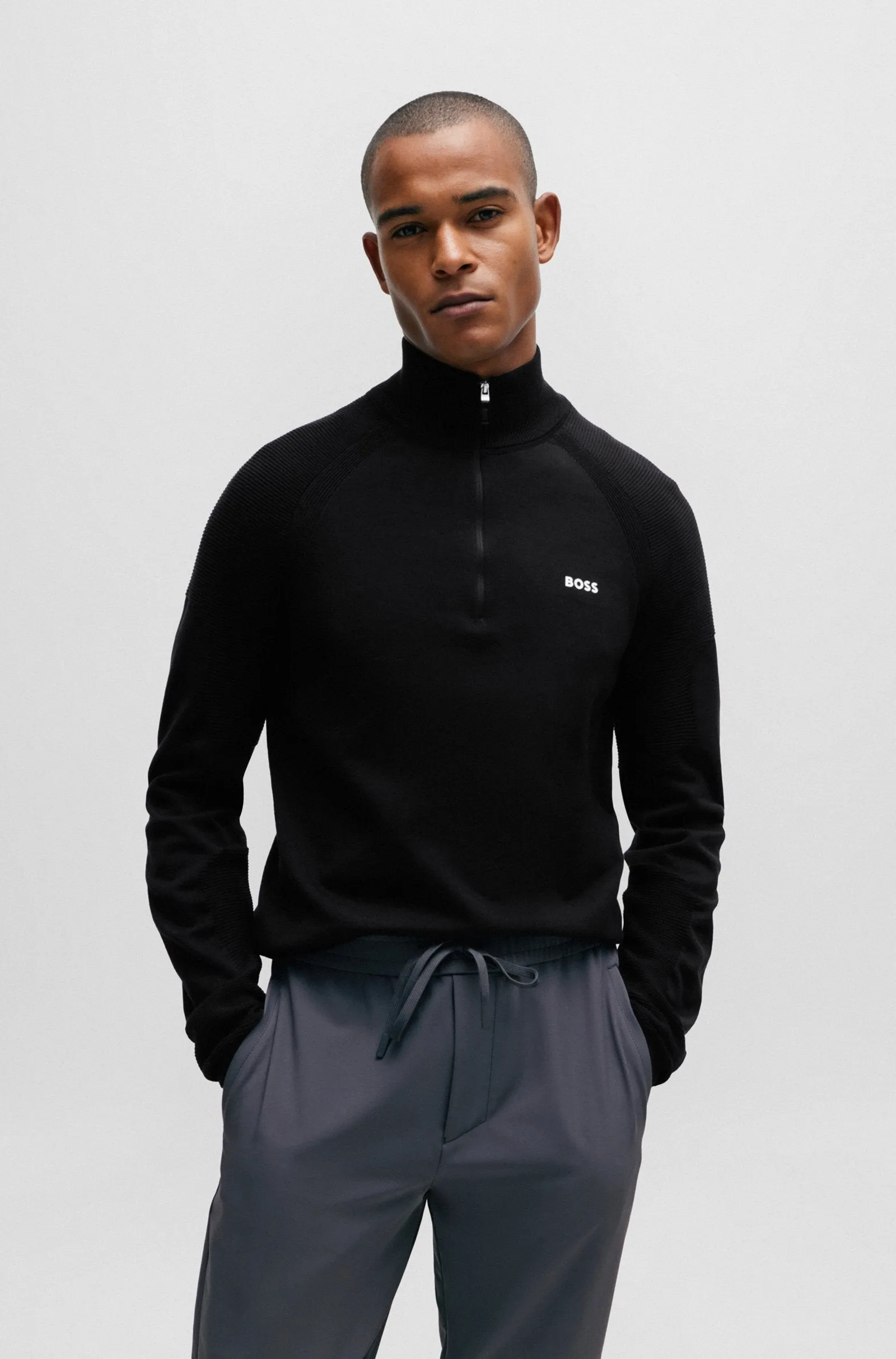 BOSS Sweaters Regular Fit in Cotton Mix - PERFORM-X_QZ 10252224 01-50498525