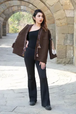 Brown | Handmade Premium Cardigan | Winter Wrap