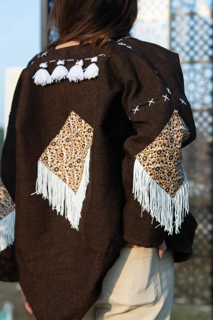 Brown | Handmade Premium Cardigan | Winter Wrap