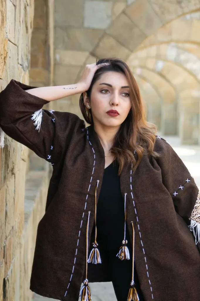 Brown | Handmade Premium Cardigan | Winter Wrap