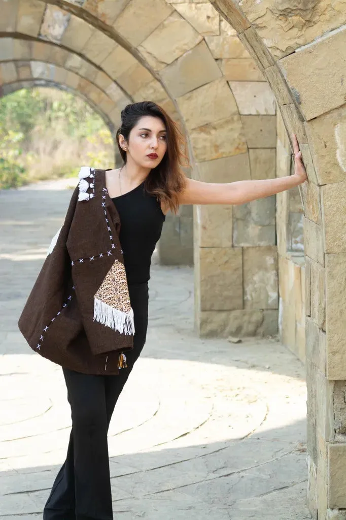 Brown | Handmade Premium Cardigan | Winter Wrap