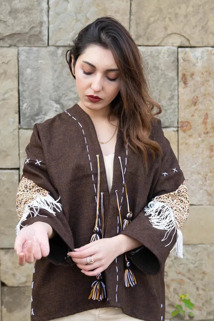 Brown | Handmade Premium Cardigan | Winter Wrap