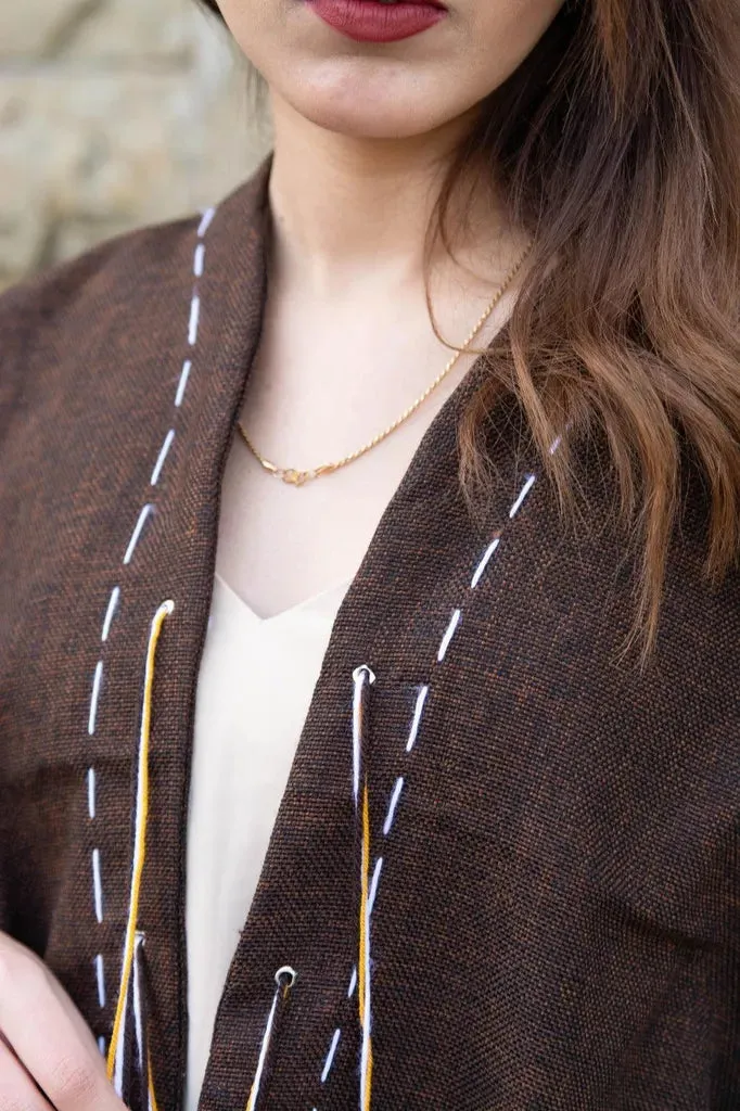 Brown | Handmade Premium Cardigan | Winter Wrap