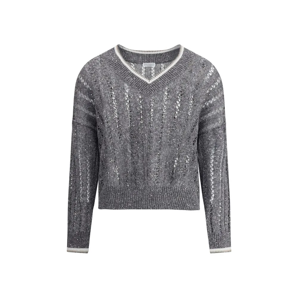 Brunello Cucinelli Perforated Sweater with sequins