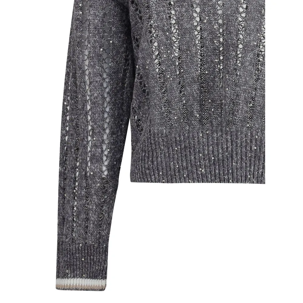 Brunello Cucinelli Perforated Sweater with sequins