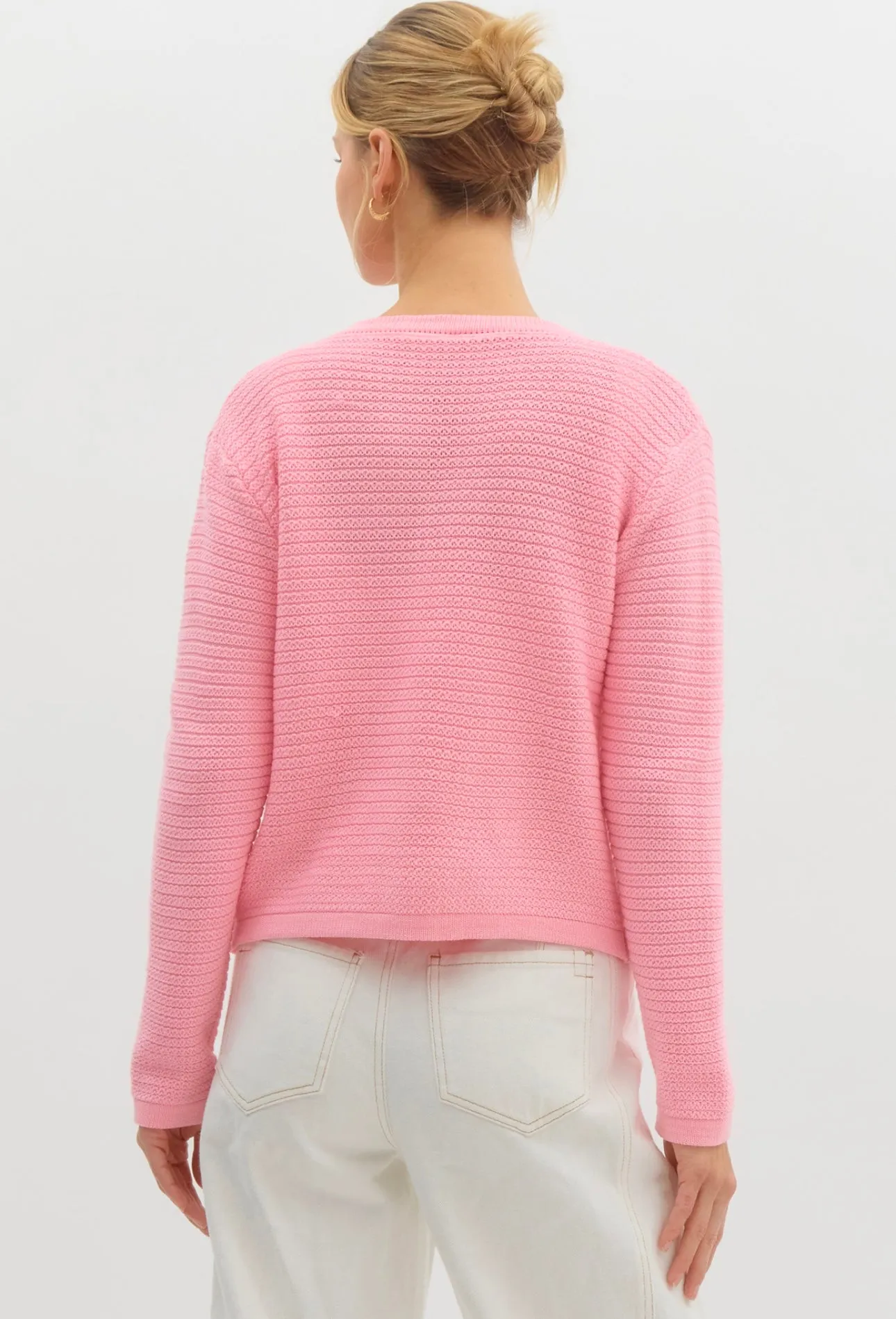 Bubblegum Pink Knit Cardigan