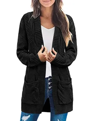 Cable Knit Open Front Sweater
