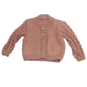 Cable Knit Rose Pink Cardi