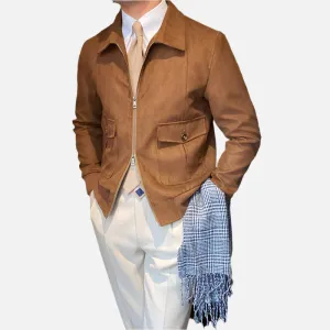 Cannes Suede Bomber Jacket
