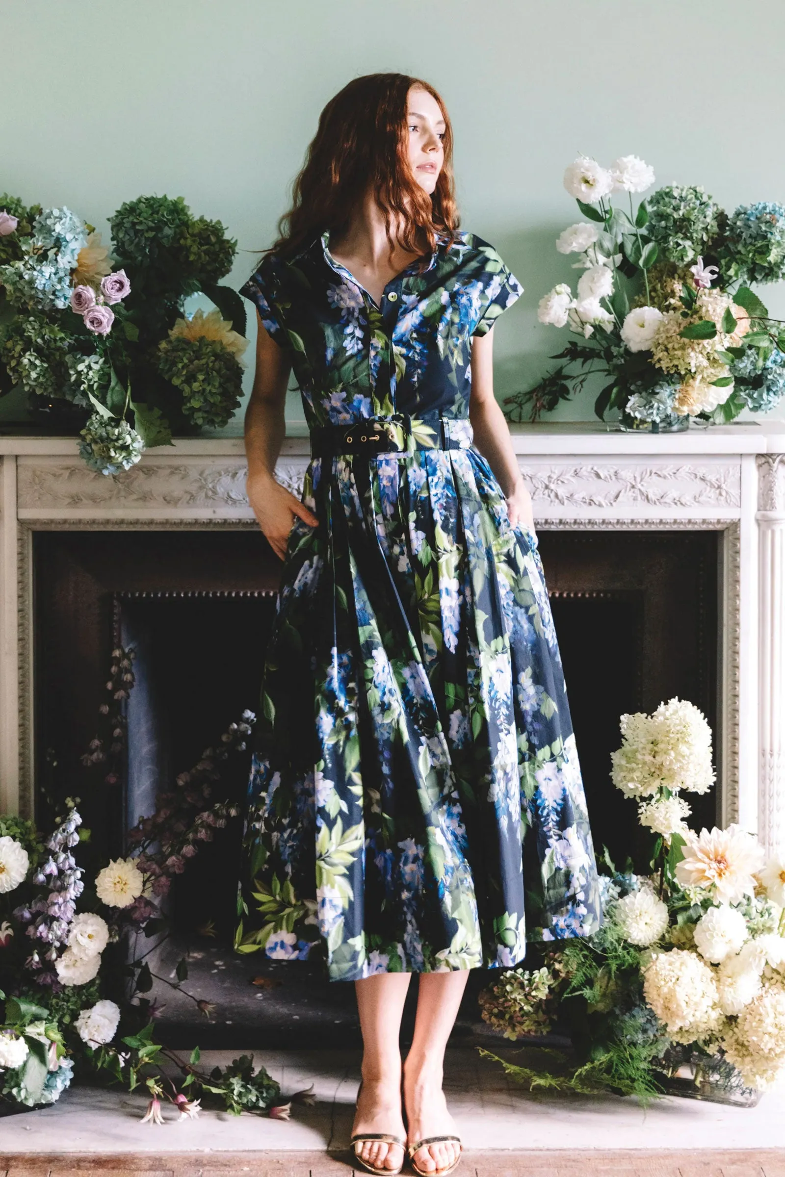 Cara Cara Octavia Dress in Wisteria Black