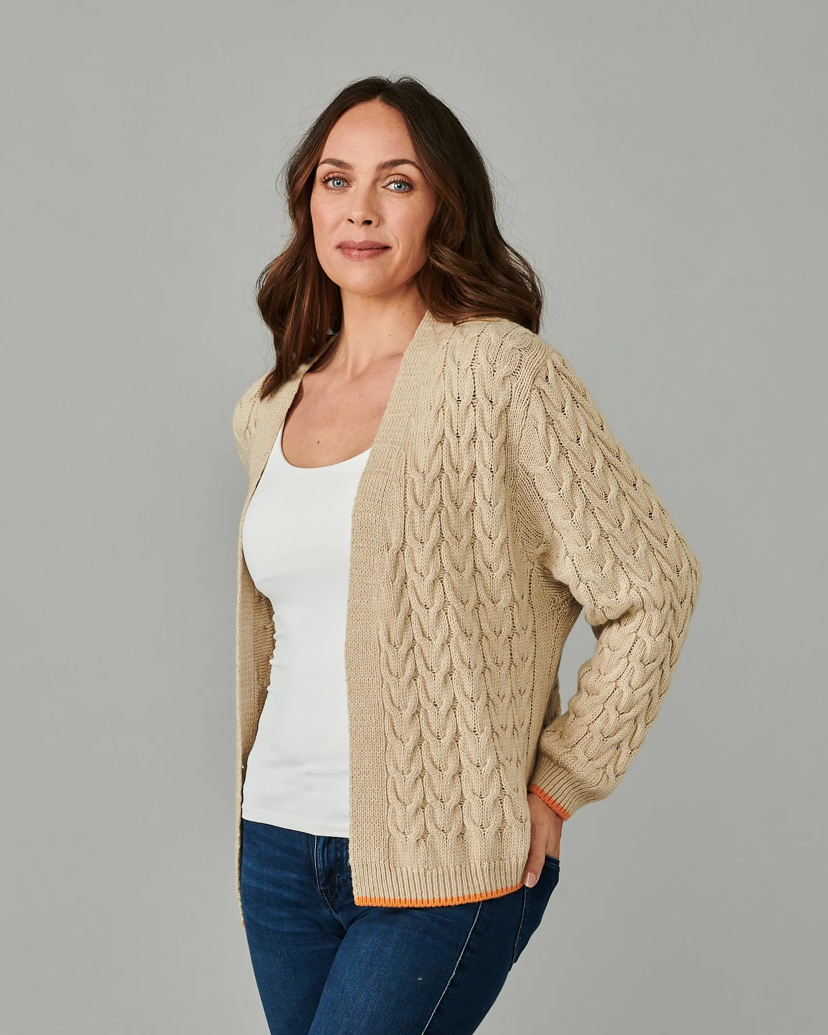 Cashmere Cable-Knit Cardigan