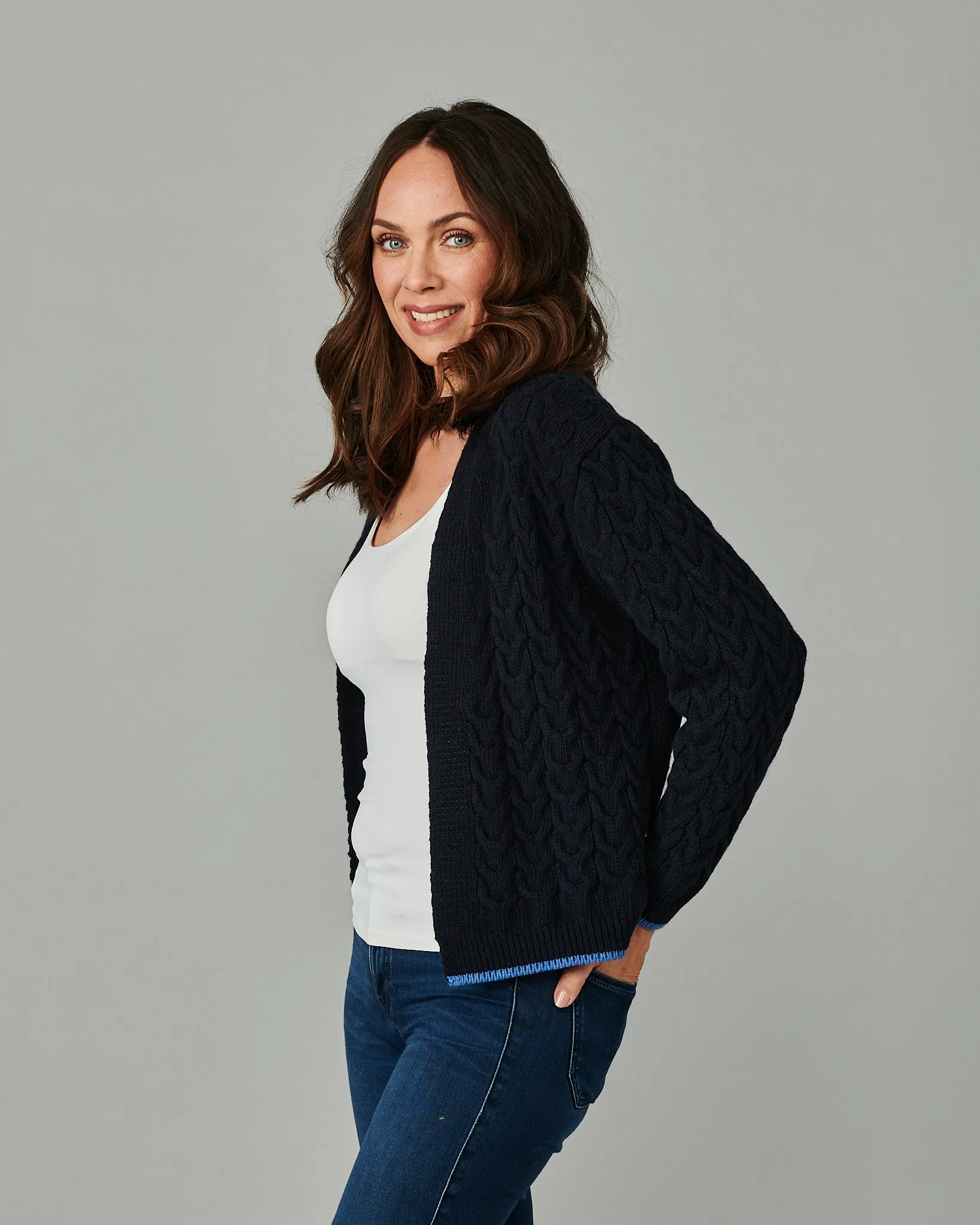 Cashmere Cable-Knit Cardigan
