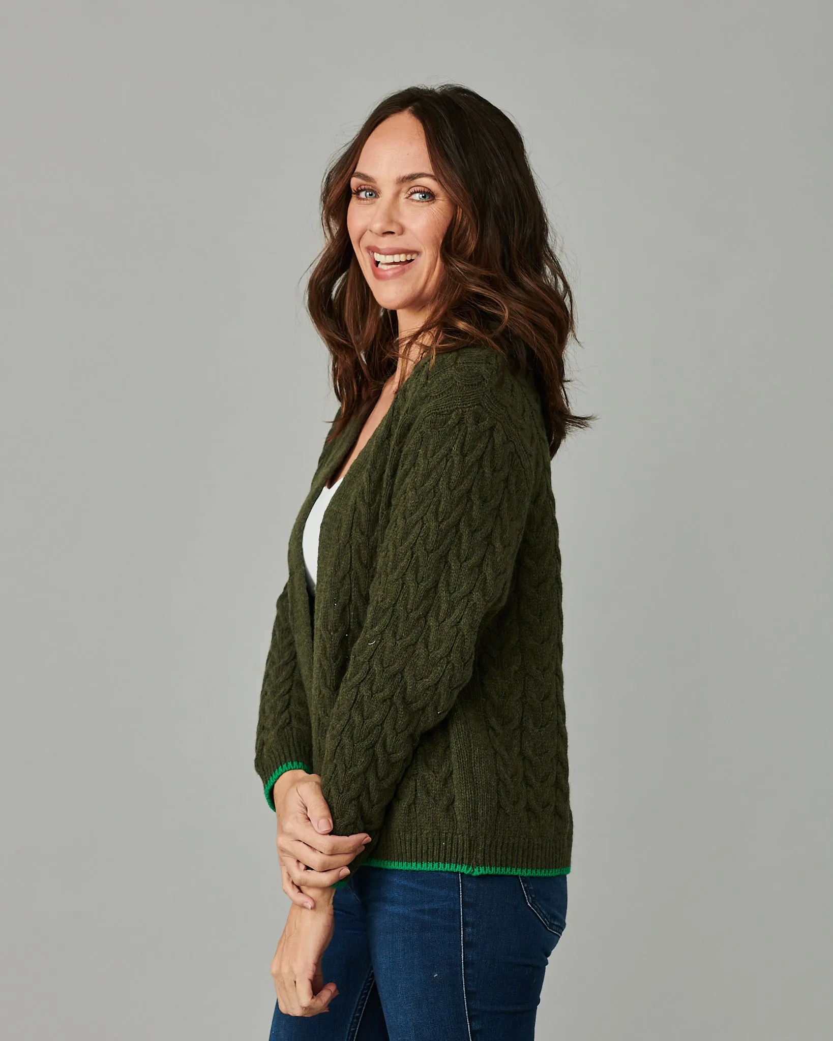Cashmere Cable-Knit Cardigan