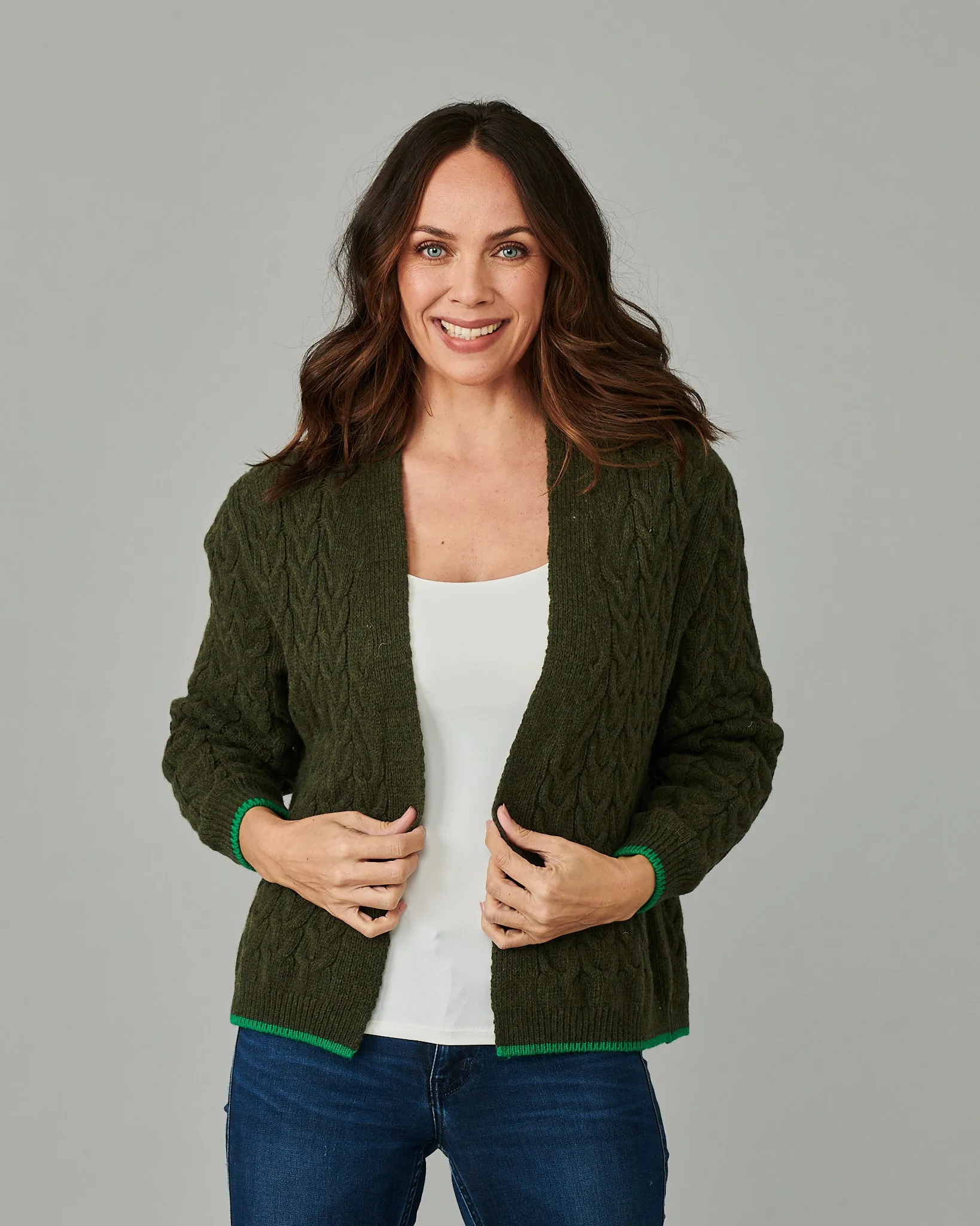 Cashmere Cable-Knit Cardigan