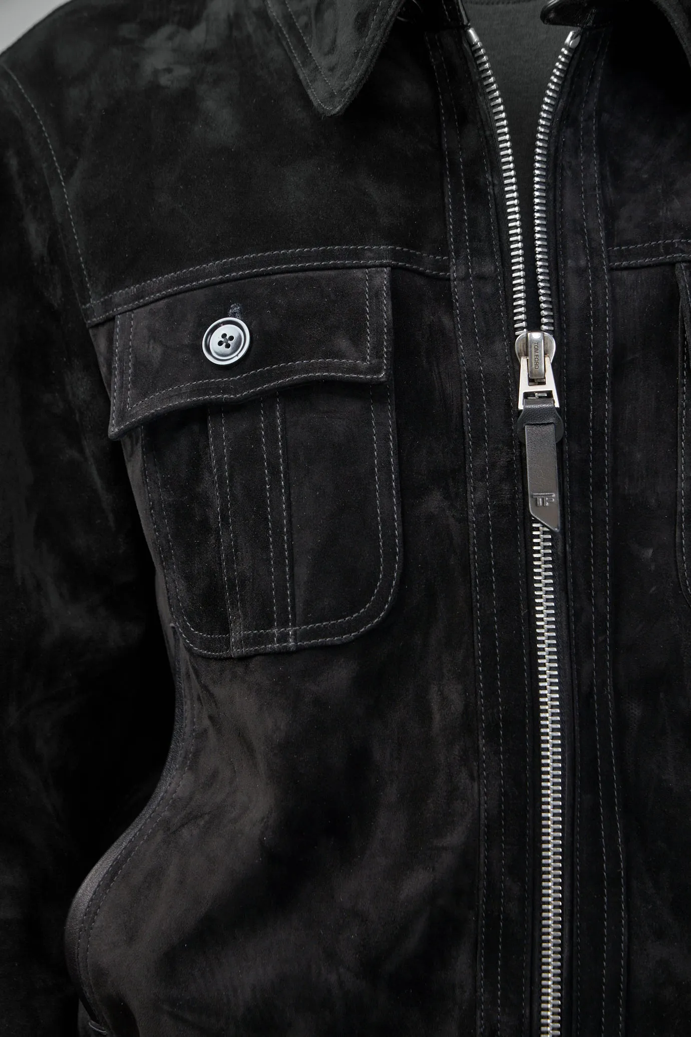Cashmere Suede Chest Pocket Blouson