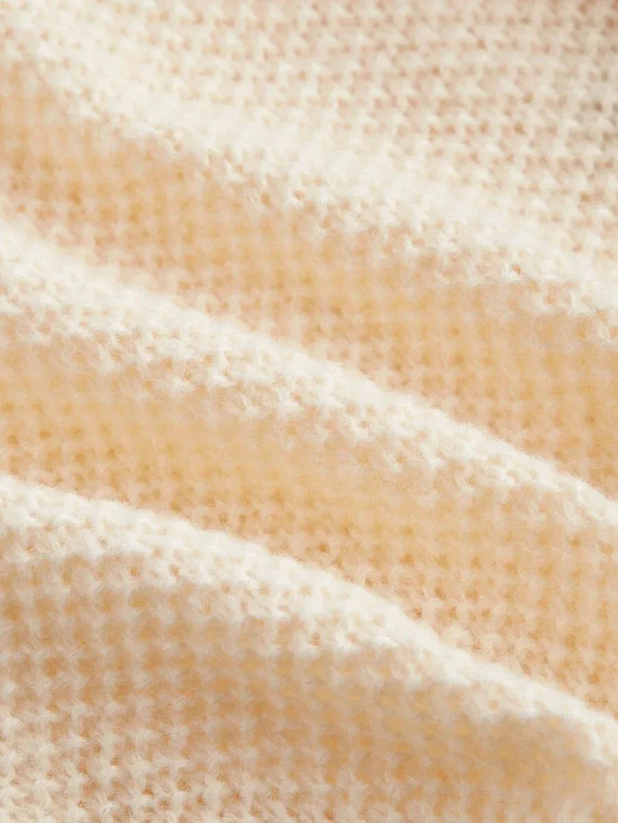 Cassandra Floral Pattern Knit Cardigan in Apricot
