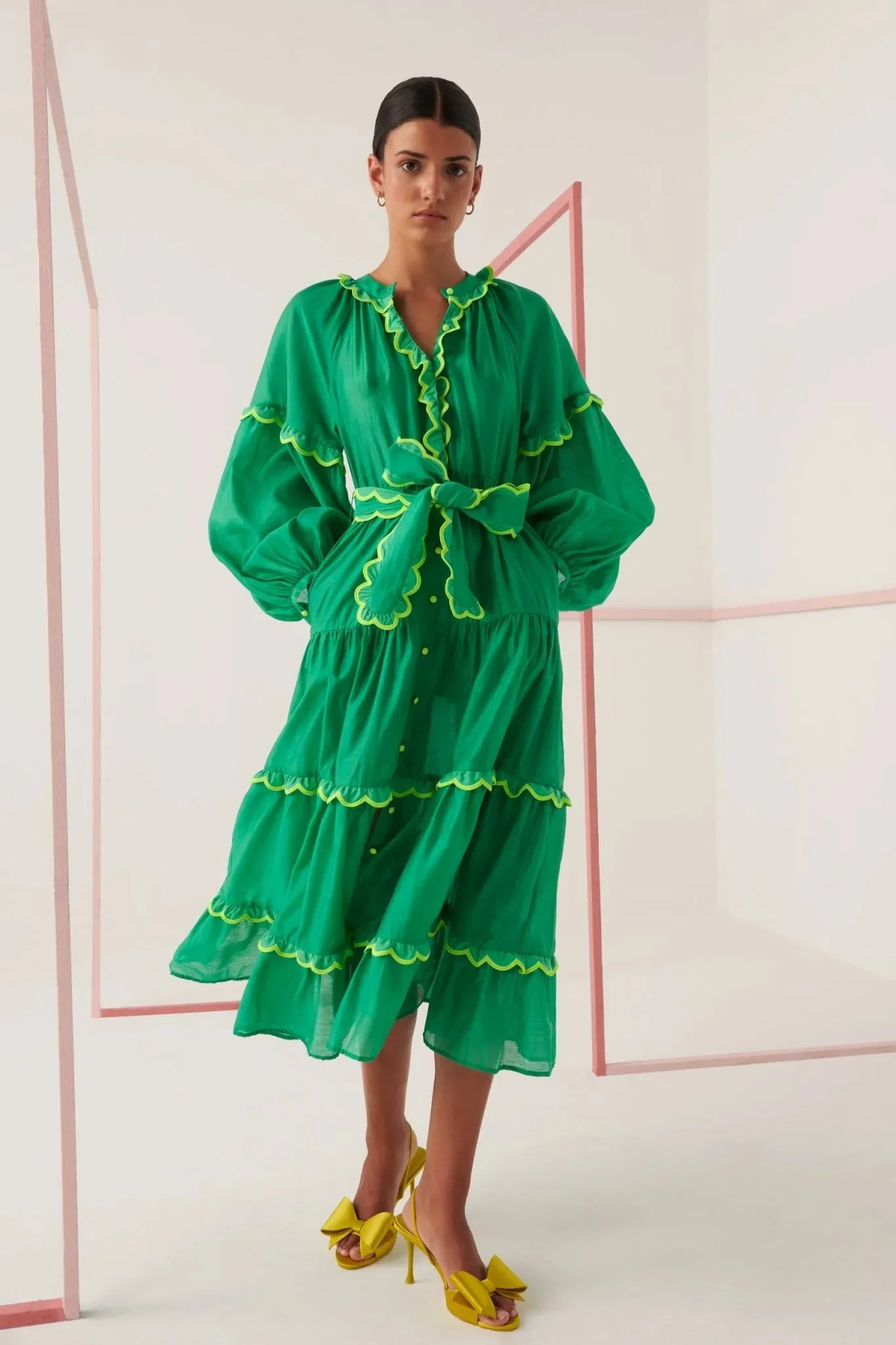 Celia B - Flame Green Midi Dress