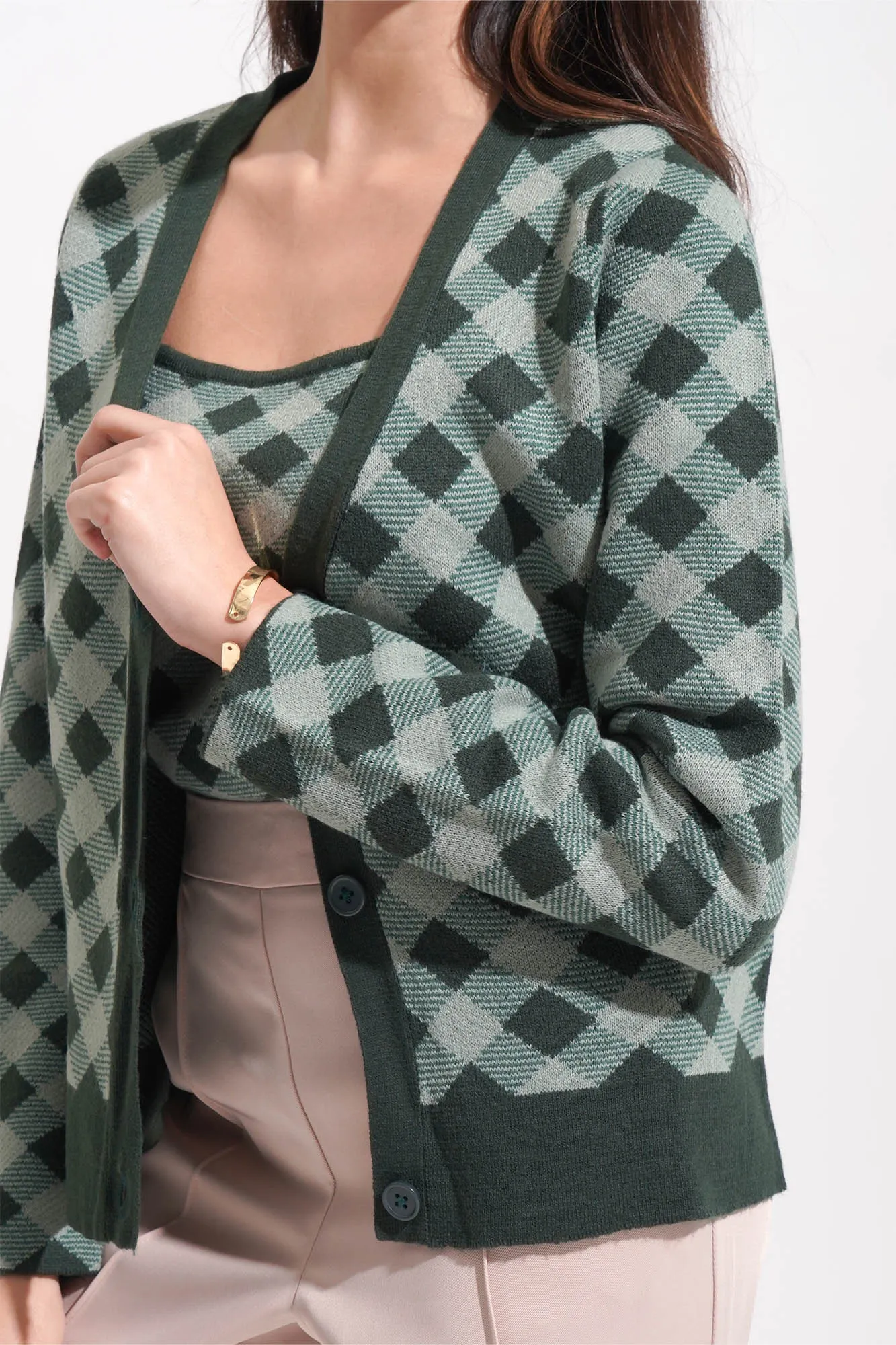 Checkered Cardigan