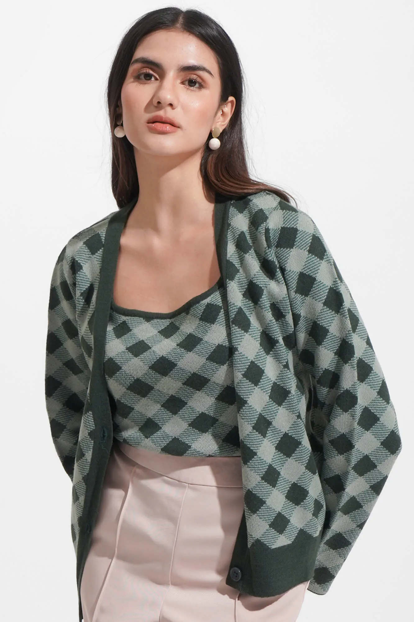 Checkered Cardigan