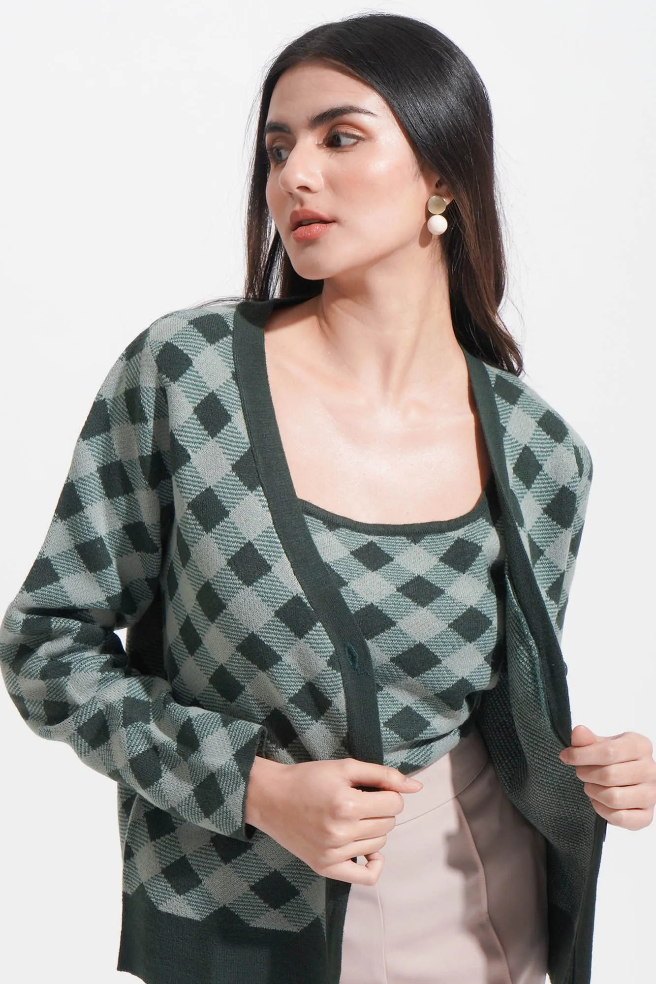 Checkered Cardigan