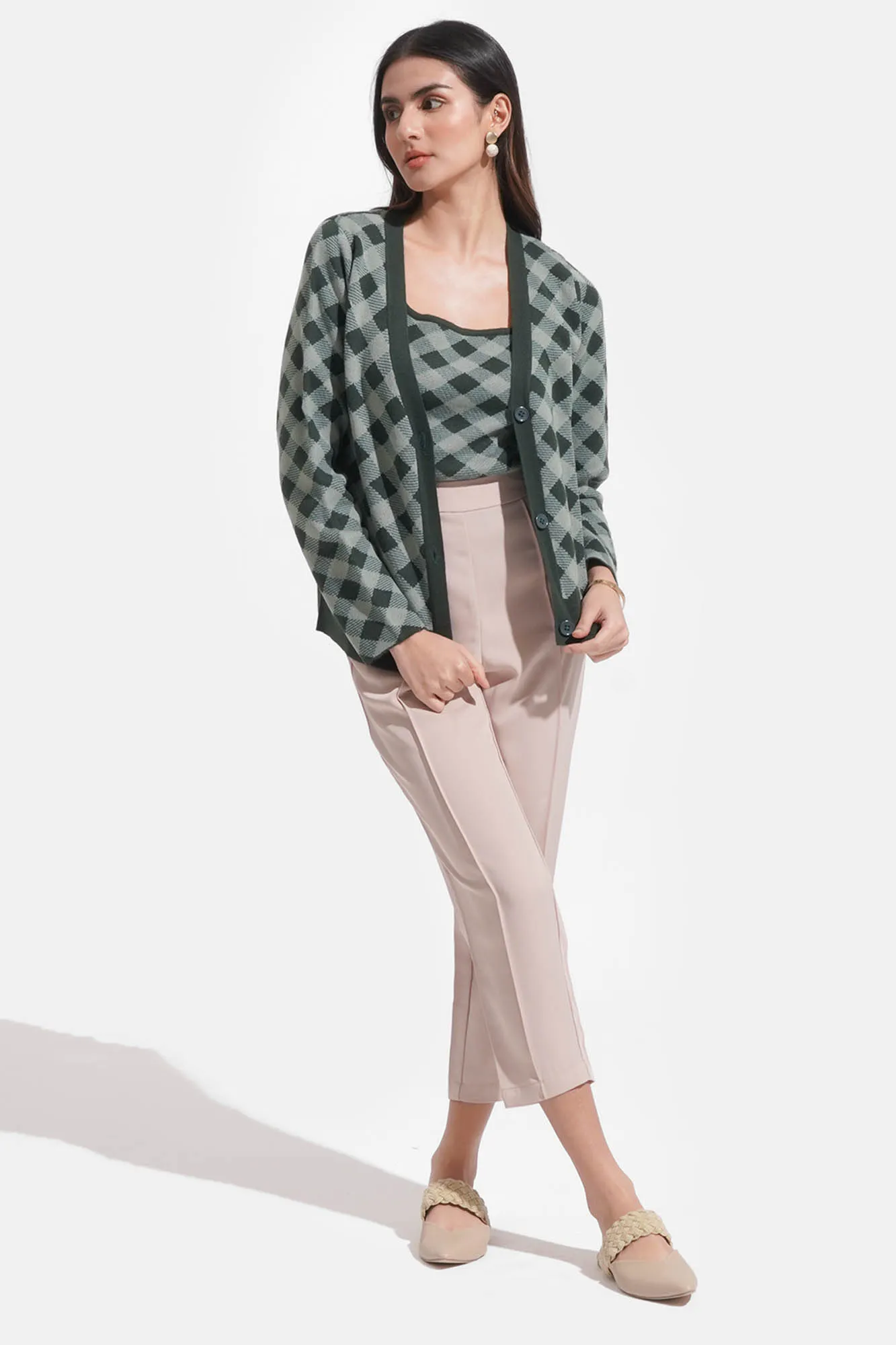 Checkered Cardigan
