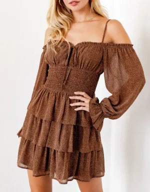 Cold Shoulder Tier Mini Dress